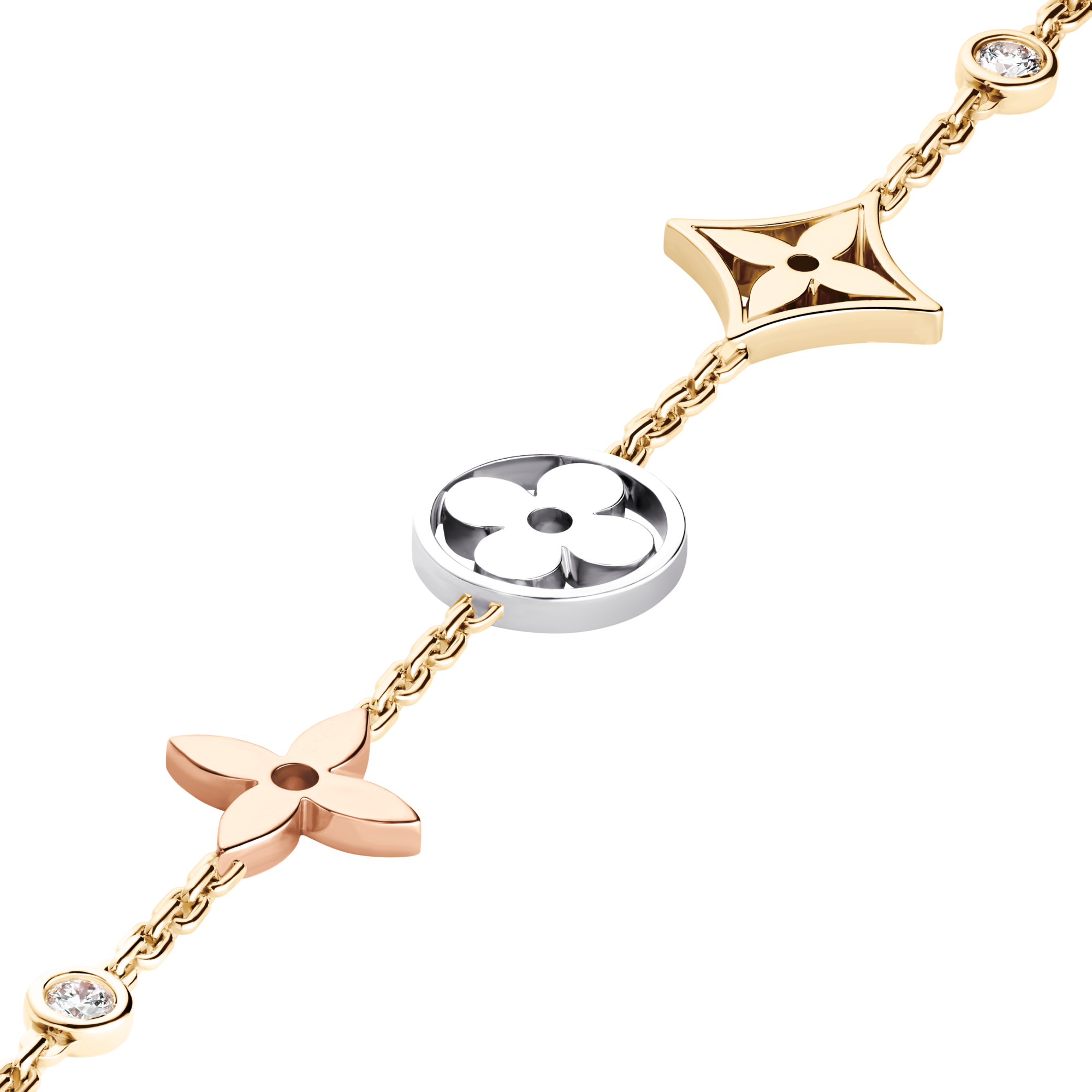 LOUIS VUITTON 3チャームブレスレット Idylle Blossom bracelet, 3 golds and diamonds - Jewelry